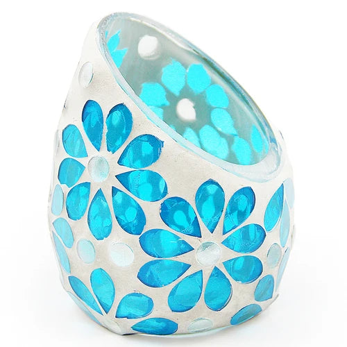 Romantic Flower Beveled Glass Mosaic Candlestick Fashion Home Decoration,European Mosaic Glass Votive Candle Holder,Wedding