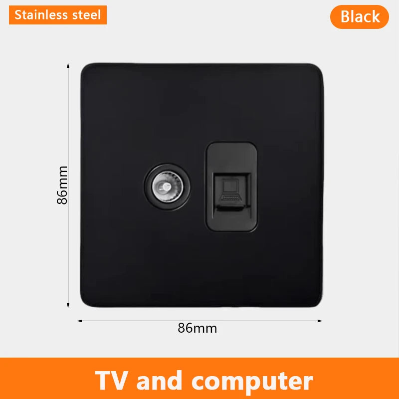 Eu Black Retro Toggle Wall Light Switch belt. Antique Switch socket with USB charging. 220V1gang2way Speed control switch