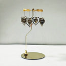 Stainless Steel Gold Round Disc Candlestick Christmas Gift Aromatherapy Running Horse Light Romantic Rotating Candle Holder