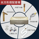 Modern Countertop Basin Vintage Bathroom Sinks Simple Ceramic Oval Washbasins Luxury Square Bathroom Washbasins Kitchen Sink GL