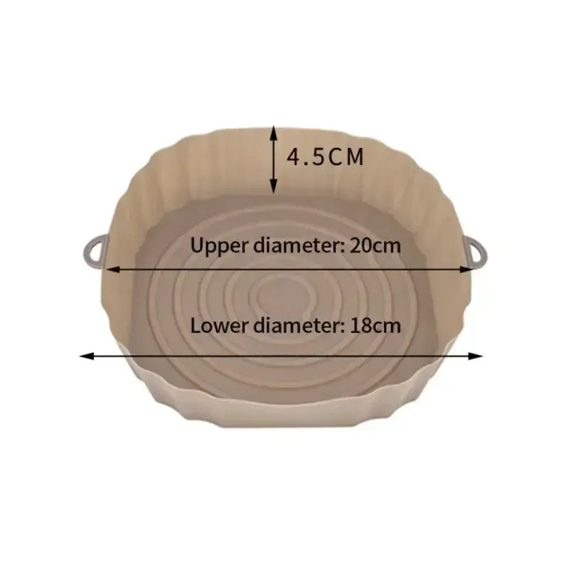 Air Fryer Silicone Basket Silicone Mold Airfryer Oven Baking Tray Pizza Fried Chicken Basket Reusable Pan Liner Accessories