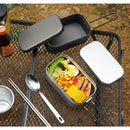 1PC Outdoor Aluminum Lunch Box Handle Cook Rice Can Be Heated Lunch Portable Cookware Flame Cooking Picnic Camping Fried Steaks