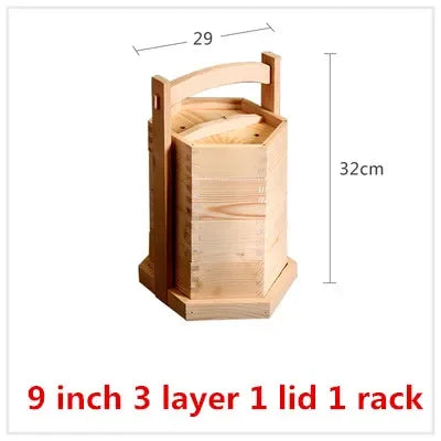 Chinese Dumplings Bamboo Steamer Cooker with Lid Dimsum Steamer Fish Rice food Vegetable Basket Kitchen Cooking Tools basket pot