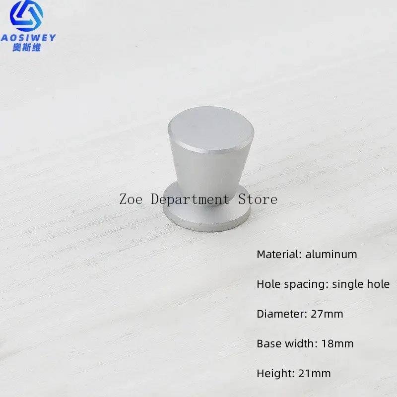 Space Aluminum Single Hole Handle Modern Wardrobe Drawer Round Knob Silver/black/gold Kitchen Cabinet Furniture Small Handle