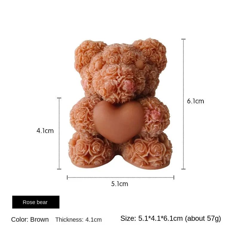 2023 New Arrival Handmade DIY Rose Bear Scented Candle Creative Bedroom Decoration Valentine's Day Candle Making Kit