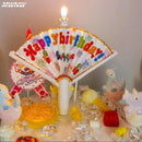 Hot Happy Birthday Fan Shaped Automatic Opening of Candles Magic Candle Cake Cupcake Topper Party Decoration Supplies DIY Gifts
