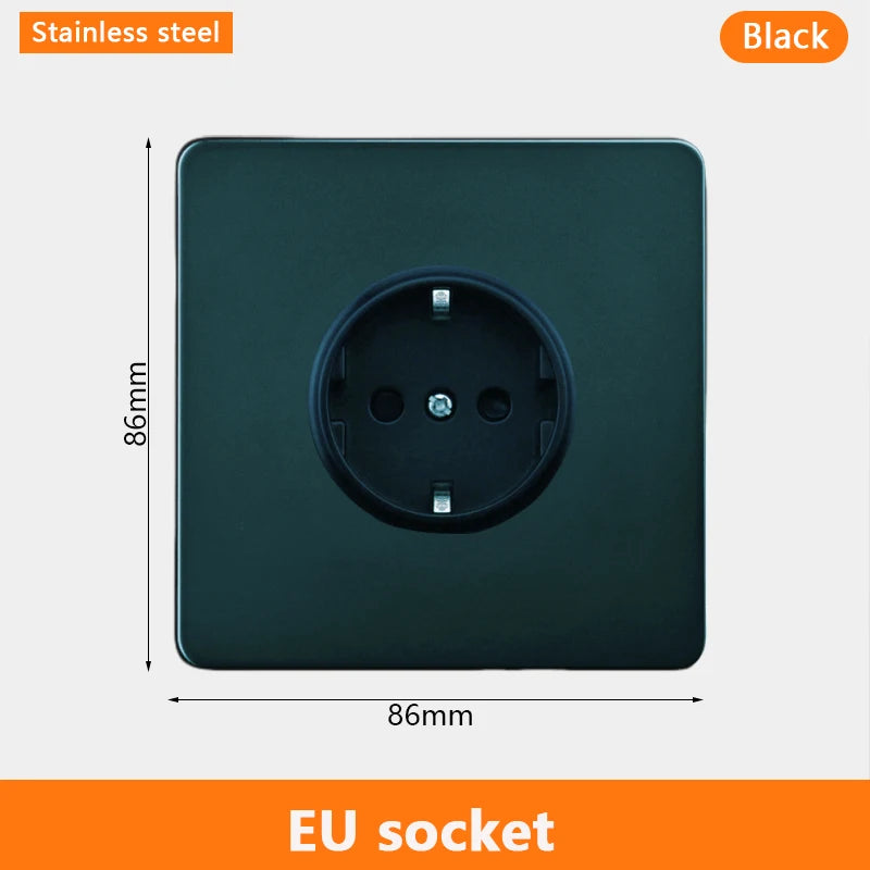 Eu Black Retro Toggle Wall Light Switch belt. Antique Switch socket with USB charging. 220V1gang2way Speed control switch
