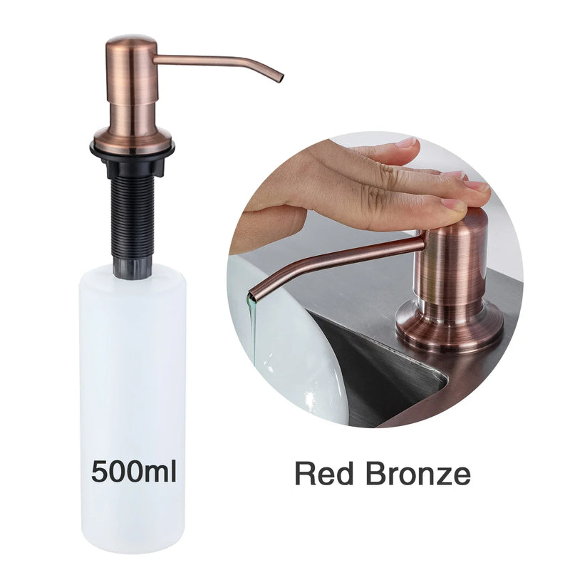 Kitchen Soap Dispensers 500ml Build in Dispenser Soap For Kitchen Bathroom Accessories Stainless Steel Pump Liquid PE Bottle