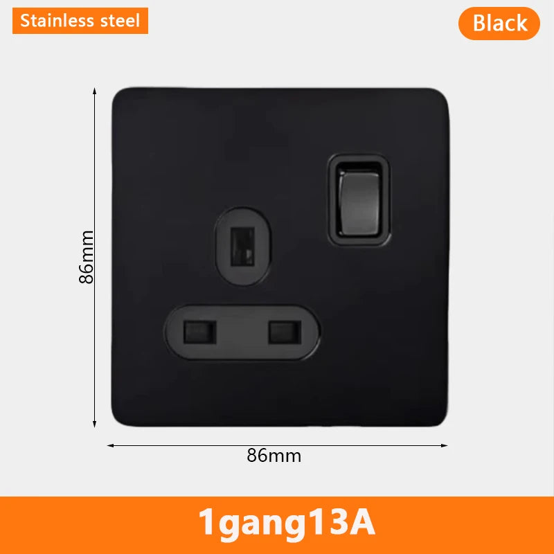 Eu Black Retro Toggle Wall Light Switch belt. Antique Switch socket with USB charging. 220V1gang2way Speed control switch
