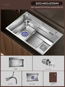 Light Luxury Silver Nano Sink for Kitchen Modern Stainless Steel Three-hole Kitchen Sinks Creative Household Sinks for Balcony