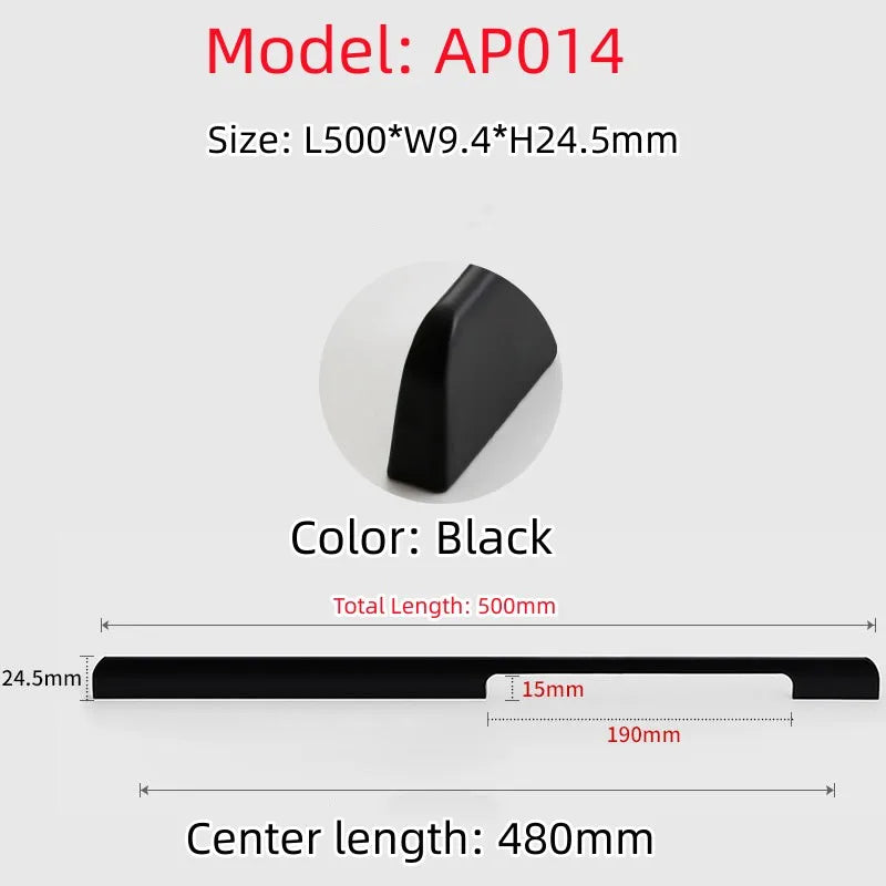 Long Simple Kitchen Cabinet Door Handles Aluminum Alloy Drawer Handle Pulls Wardrobe Cupboard Door Pull Furniture Hardwar Pulls