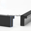 Fashion Black Hidden Cabinet Handles Aluminum Alloy Kitchen Handles Cupboard Pulls Drawer Knobs Furniture Room Door Hardware