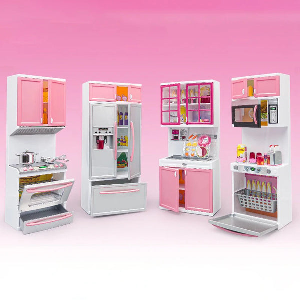 Children's Kitchen Toy Set Simulation Mini Kitchenware Refrigerator Model Girls Play House Toy Gift Box