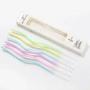 6Pcs/set Curved Cake Candles Birthday Baby Shower Gender Reveal Cupcake Decorating Candle Toppers Wedding Party Decorative