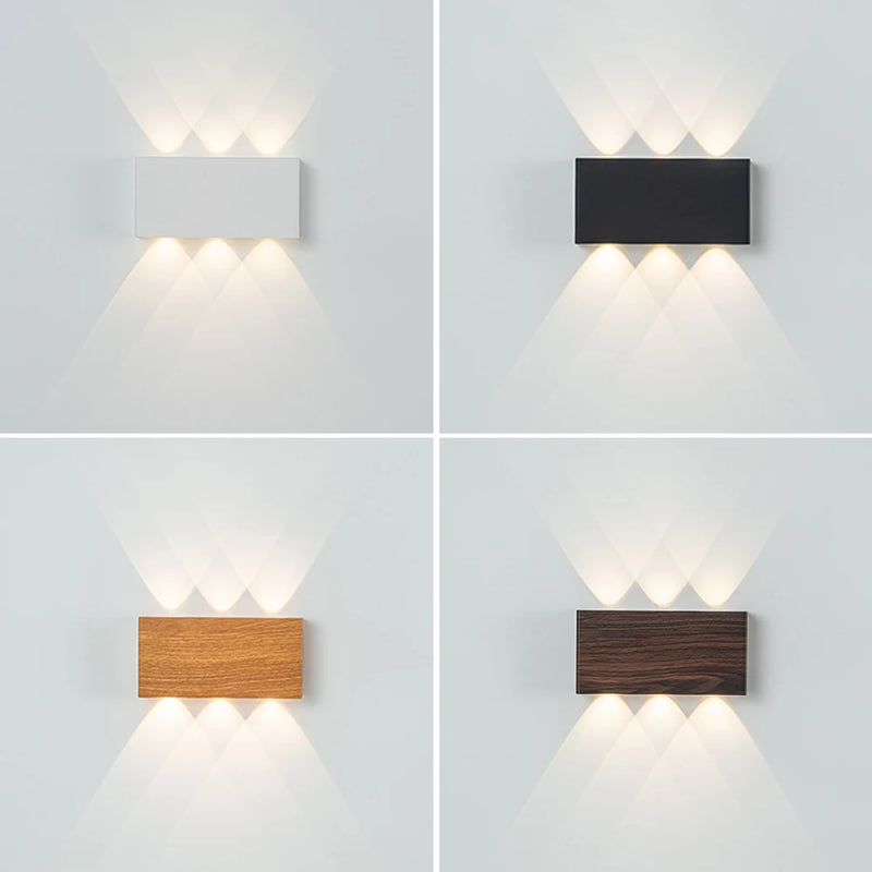 LED Wall Sconces Modern RGB Outdoor Lamp, White Up Down Wall Mount Lights for Living Room Hallway Bedroom Decor