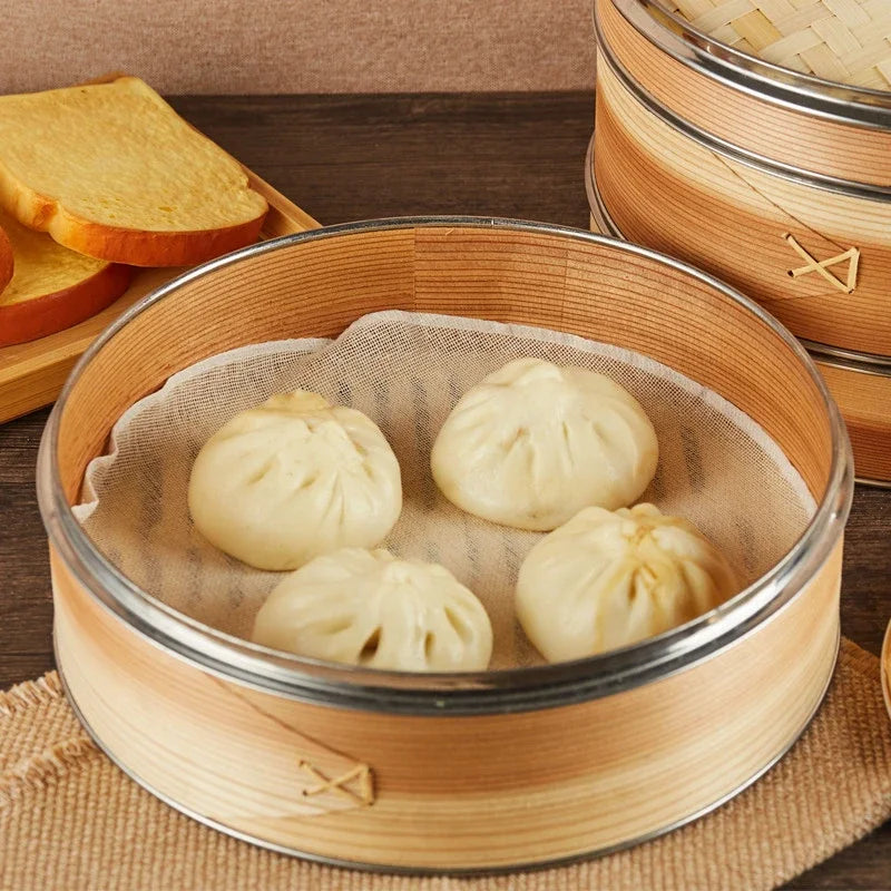 stainless steel Bamboo wooden bun Steamer Kitchen Cookware Fish Rice Dim Sum Basket Rice Pasta Cooker food Steamed stuffed