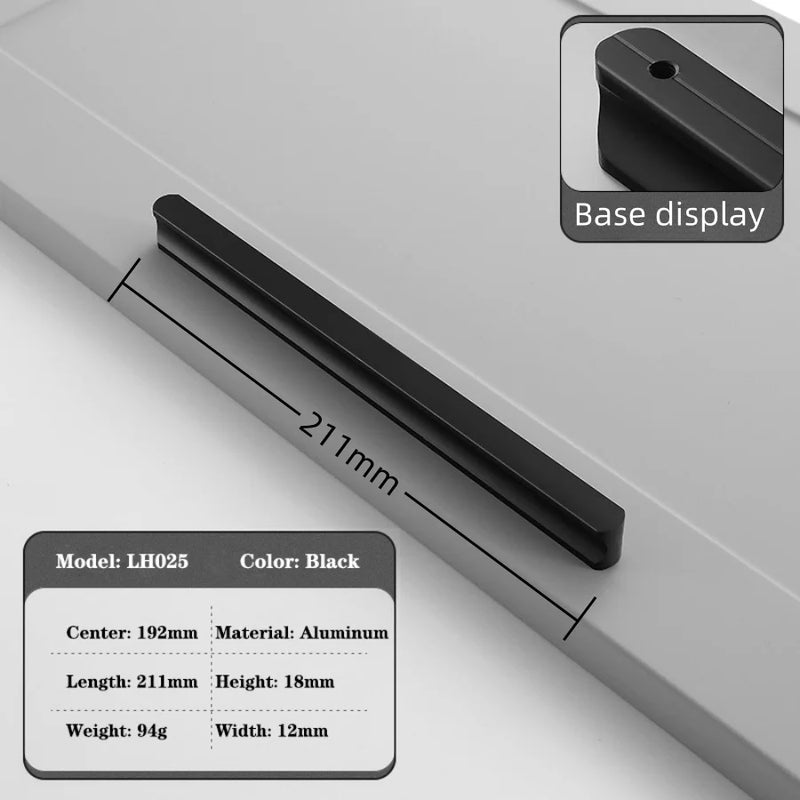 500mm 800mm 1000mm Closet Kitchen Cabinet Pull Long Handles for Wardrobe and Cupboard Drawer Knobs Furniture Handles Pulls