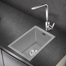 Small Gray Kitchen Sink Above Counter or Undermount 304 Stainless Steel Single Bowl Washing Basin Drain Accessories for Kitchen
