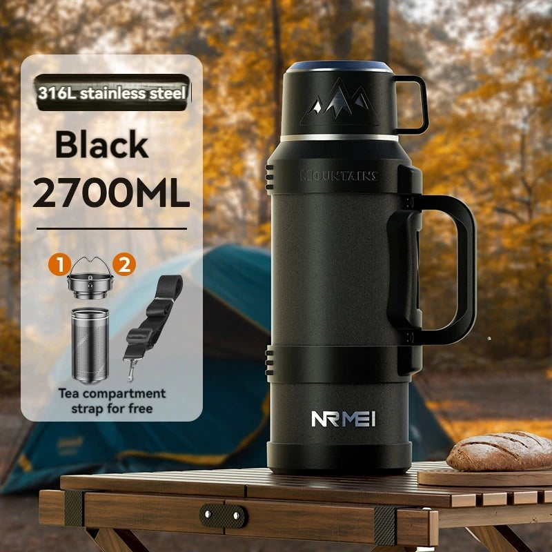 2L Thermos Insulated Water Bottle Stainless Steel Vacuum Flasks Large Tea Bottle Hot Water Bottle/Cold Outdoor Coffee Bottles