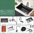 Nordic Metal Kitchen Sinks for Bar Counter Smart Digital Display with Cup Washer Sinks Light Luxury Design Sink for Dining Room