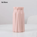 Morandi Plastic Vase Living Room Decoration Ornaments Modern Origami Plastic Vases for Flower Arrangements Home Decoration