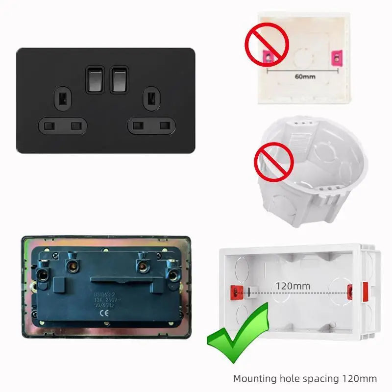 Eu Black Retro Toggle Wall Light Switch belt. Antique Switch socket with USB charging. 220V1gang2way Speed control switch