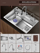 Light Luxury Silver Nano Sink for Kitchen Modern Stainless Steel Three-hole Kitchen Sinks Creative Household Sinks for Balcony