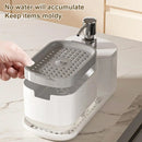 Kitchen Dish Soap Dispenser with Sponge Holder 2 In 1 Countertop Soap Pump Dispenser for Kitchen Sink Soap Liquid Dispenser