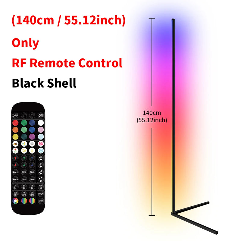Living Room Dimmable 140cm RGB Corner Floor Lamp WIFI Smart LED Mood Light Art Home Decor Atmospheric Standing Stand Lighting