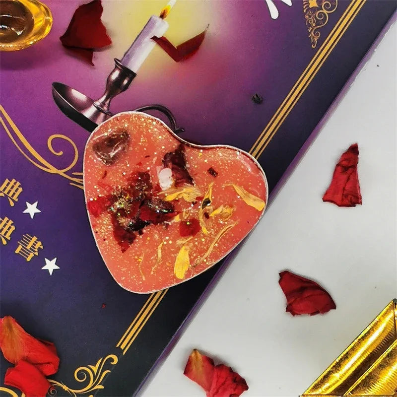 Guest Gift Candle Manifestation Herbal Intention Candle Unscented Spell Dried Flowers Candles with Crystal Tea Lights