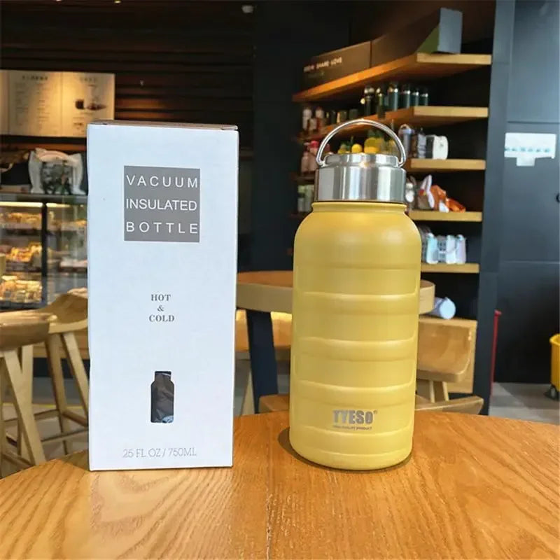 Tyeso Thermos Water Bottle 1000ml 750ml 360ml Double Stainless Steel Vacuum Flask Mug Portable Outdoor Fitness Sports Drinks Cup