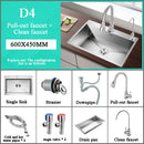 Stainless Steel Kitchen Sink Farmhouse Above Counter Undermounter Single Bowel Wash Basin With Gourmet Faucet Drain Accessories