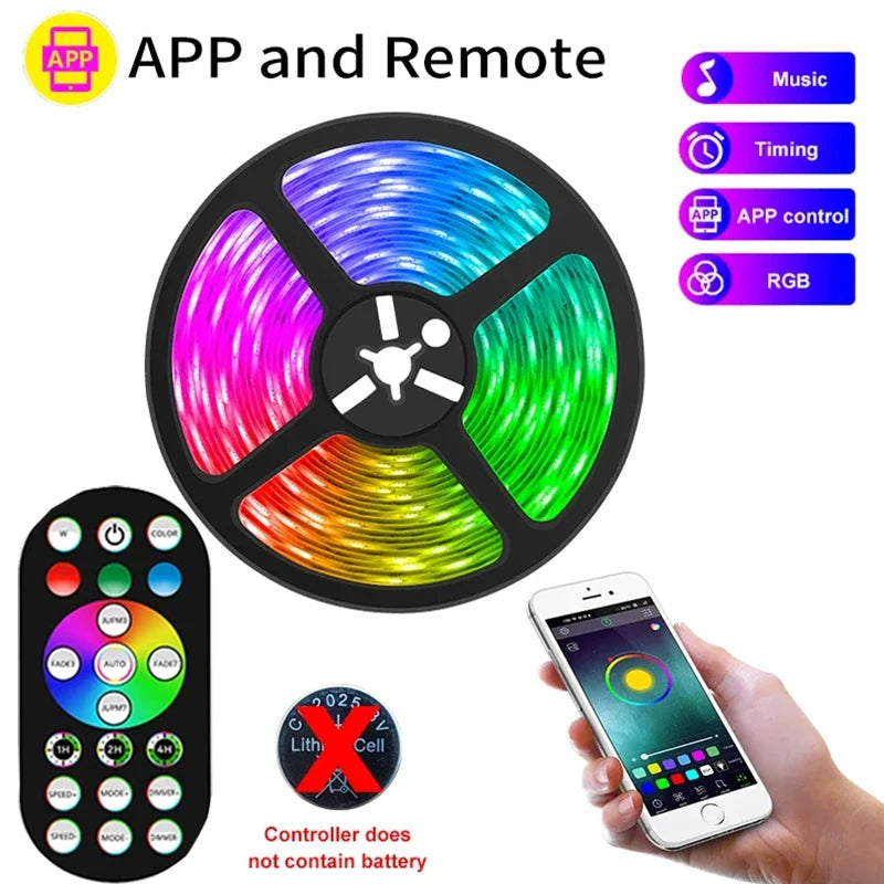 USB Led Strip Lights  RGB LED Light Smart APP Control for TV Backlight Christmas Party Home Decor Lighting Ribbon Tape for Room