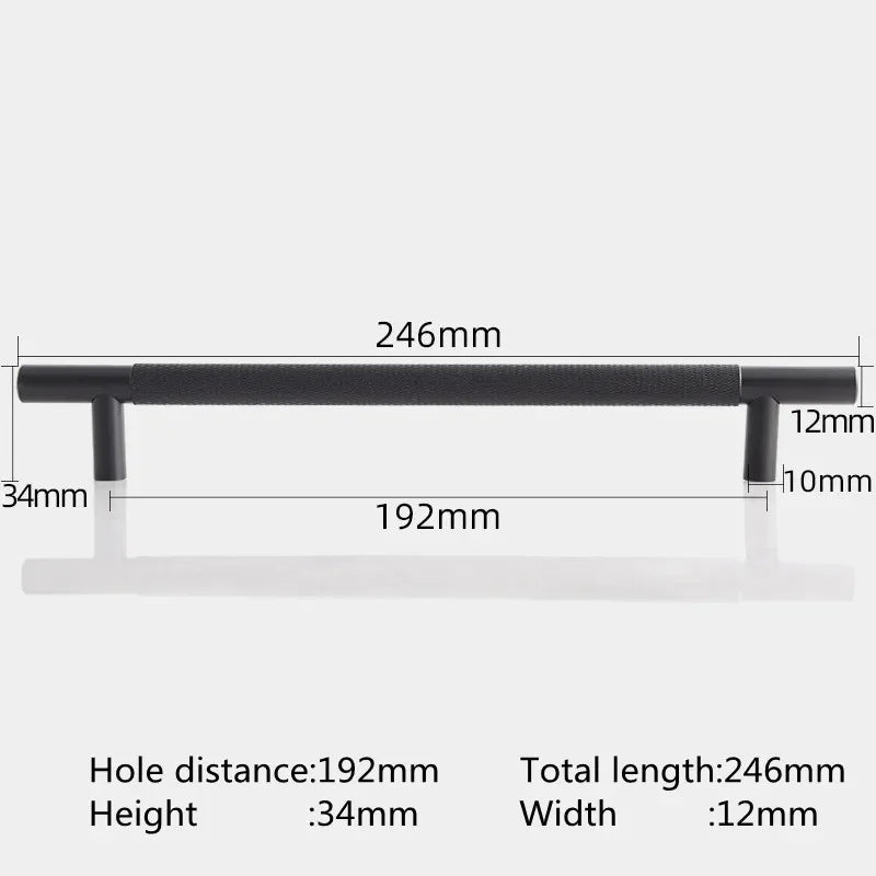 KK&FING Round Rod Knurled Carved Aluminum Alloy Furniture Door Handles Cabinet Drawer Knobs Bedroom Wardrobe Door Pulls Hardware