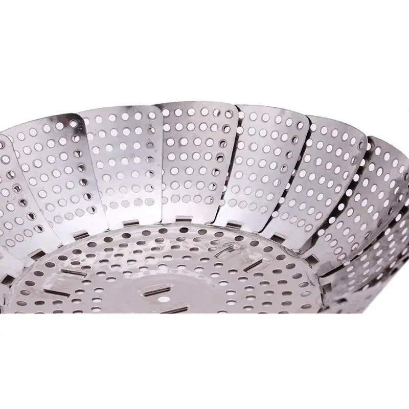 Multifunctional Steamer Plate Disk, Stainless Steel, Silver Magic, Retractable, Folding, Steaming Fruit