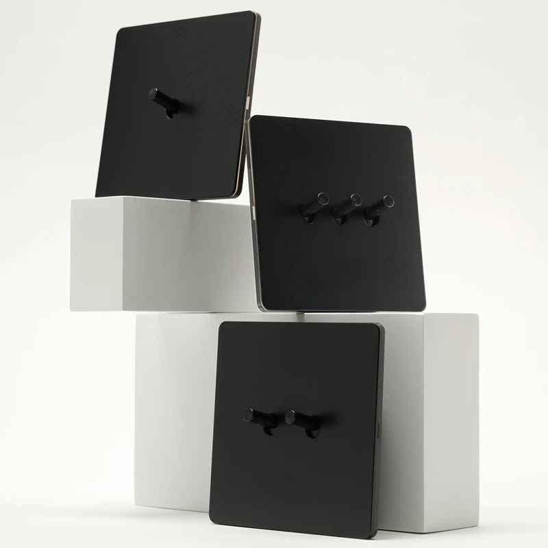 Eu Black Retro Toggle Wall Light Switch belt. Antique Switch socket with USB charging. 220V1gang2way Speed control switch