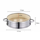 Stainless Steel Bamboo Steamer with Lid Rice Cooker Food Steaming Grid Basket for Dumpling Kitchen Steam Pot Cooking Accessories