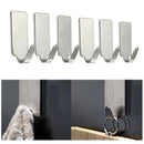 6PCS Stick On Silver Hook Strong Self Adhesive Sticky Coat Hat Metal Hanger Home Bathroom Kitchen Stainless Steel Holder
