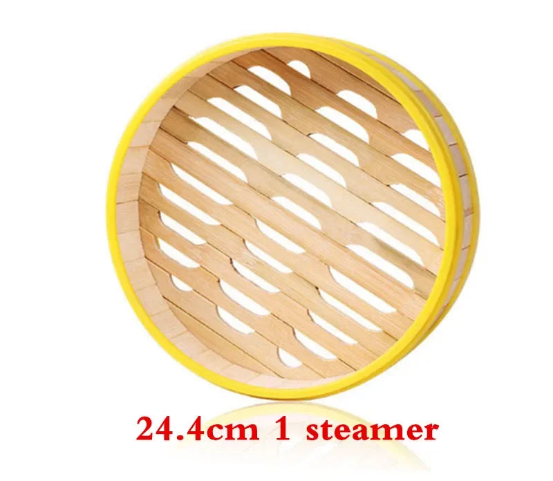 Bamboo wooden Steamer Kitchen Cookware Fish Rice Dim Sum Basket Rice Cooker With Lid food stuffed bun steamer 12” bamboo steamer