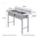 Stainless Steel Kitchen Sinks Washing Sink with Bracket Multifunctional Sinks for Restaurant Commercial Floor Dishwashing Sinks