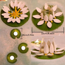 Floating Lotus Bath Wine Glass Holder and Candle Float Set for Tub Tealight Holder Wine Bottle Stand and Elegant Bathroom Decor