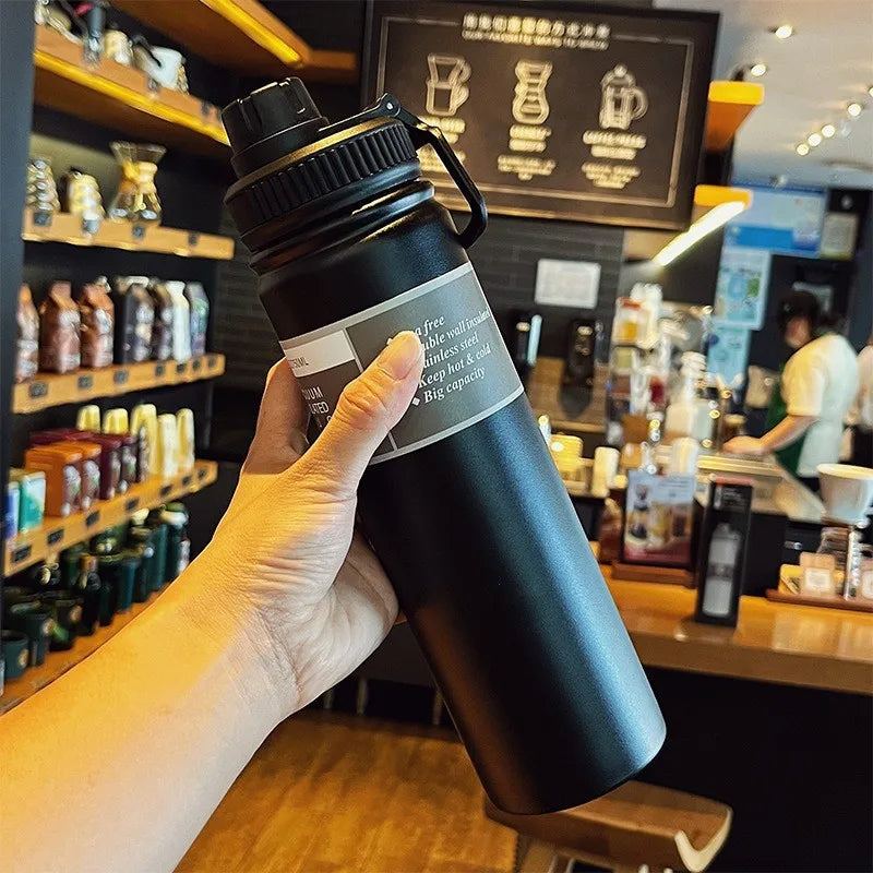 530ML/750ML Thermos Water Bottle Large capacity Stainless Steel Vacuum Flask Mug Portable Outdoor Thermal Mug Sports Drinks Cup