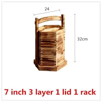 Chinese Dumplings Bamboo Steamer Cooker with Lid Dimsum Steamer Fish Rice food Vegetable Basket Kitchen Cooking Tools basket pot