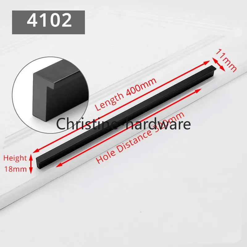 Fashion Black Hidden Cabinet Handles Aluminum Alloy Kitchen Handles Cupboard Pulls Drawer Knobs Furniture Room Door Hardware
