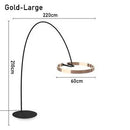 Nordic circular fishing floor lamp, modern LED art lamp, living room, sofa, home decoration floor lamp