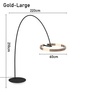 Nordic circular fishing floor lamp, modern LED art lamp, living room, sofa, home decoration floor lamp