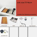 kitchen Sink 304 Stainless Steel sinks Above Counter Washing Basin with chopping board  cup washer multifunctional kitchen sink