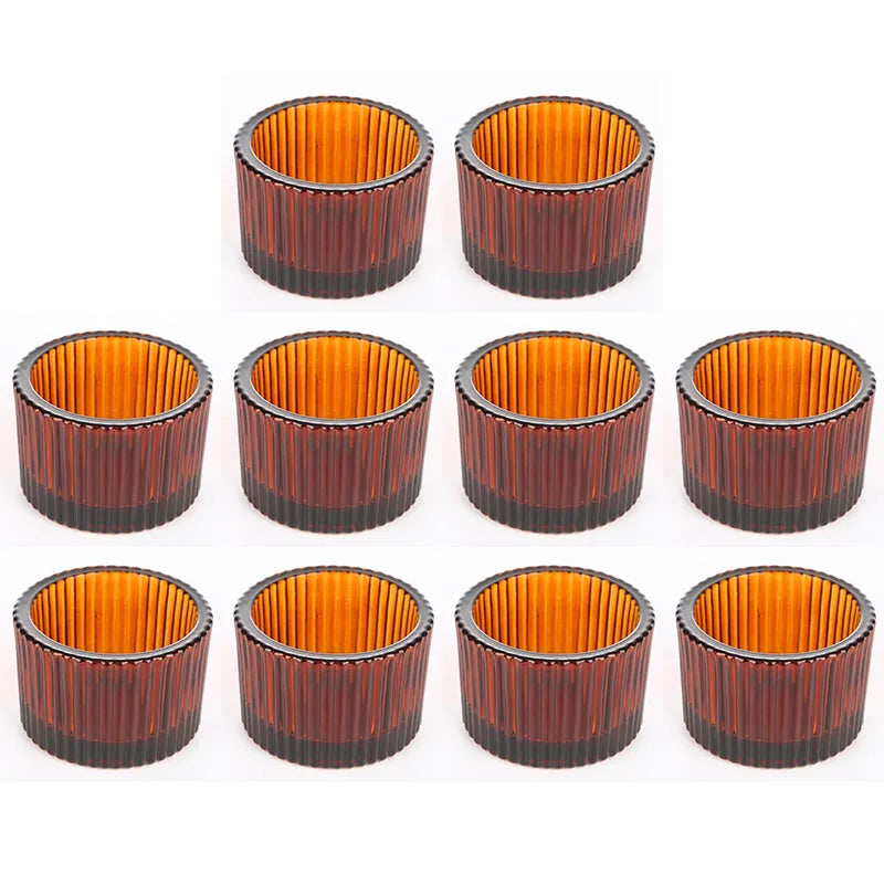 Pack of 10 Glass Small Tea Light Candle Holder for Table Decor,Home Decor,Church Housewarming Gifts Candle Holder Purple