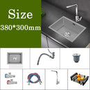 Small Gray Kitchen Sink Above Counter or Undermount 304 Stainless Steel Single Bowl Washing Basin Drain Accessories for Kitchen