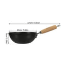 Flat Bottom Wok Pan Iron Everyday Traditional Small Cooking Gas Stove Frying Kitchen Cookware